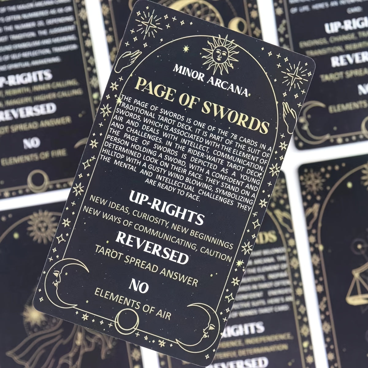 Tarot Meaning Cards – 78 dubbelsidiga kort med symboler och förklaringar