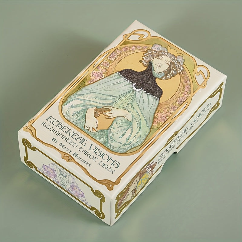 Ethereal Visions Tarot – vackra Art Nouveau kort med förgyllda kanter | 13,5 x 8,5 cm
