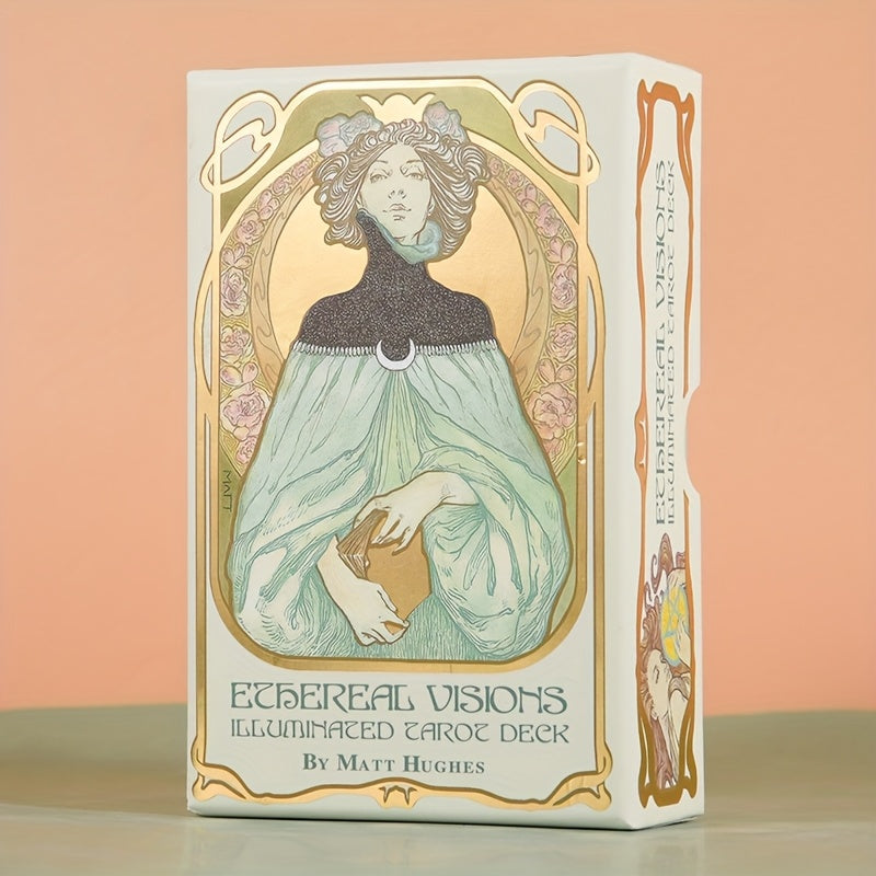 Ethereal Visions Tarot – vackra Art Nouveau kort med förgyllda kanter | 13,5 x 8,5 cm