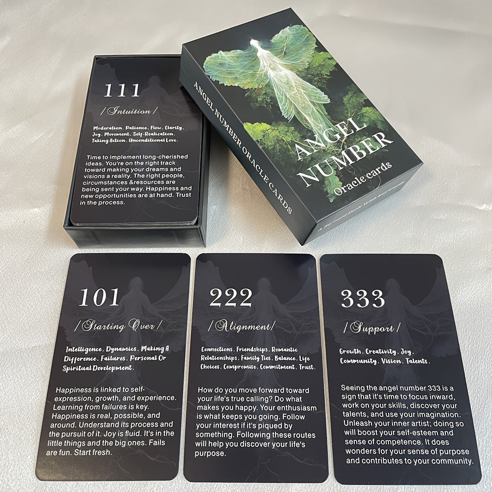 Angel Number Oracle Cards – Andlig vägledning från änglarna | 12 x 7 cm