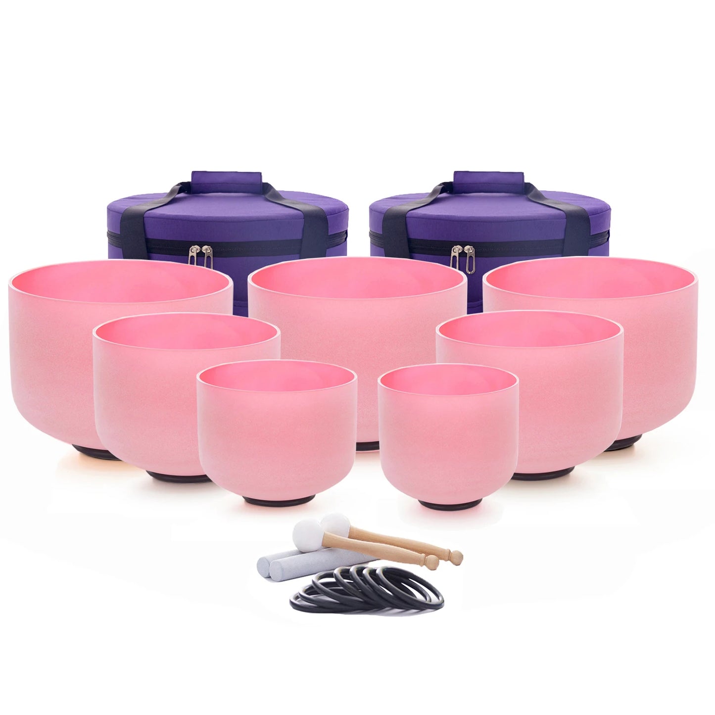 Dreamy crystal bowls in all the colors of the rainbow
