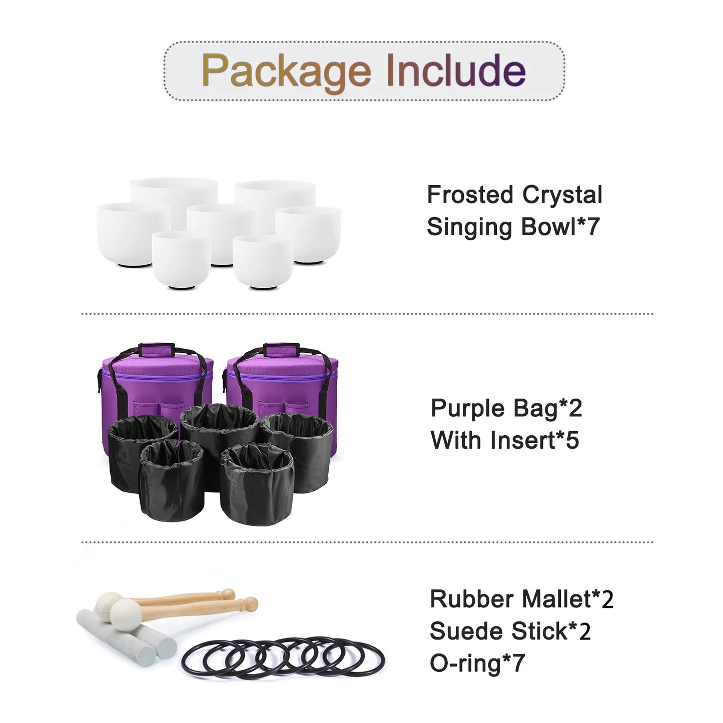 Classic crystal singing bowls in frosted glass. Free shipping and accessories.