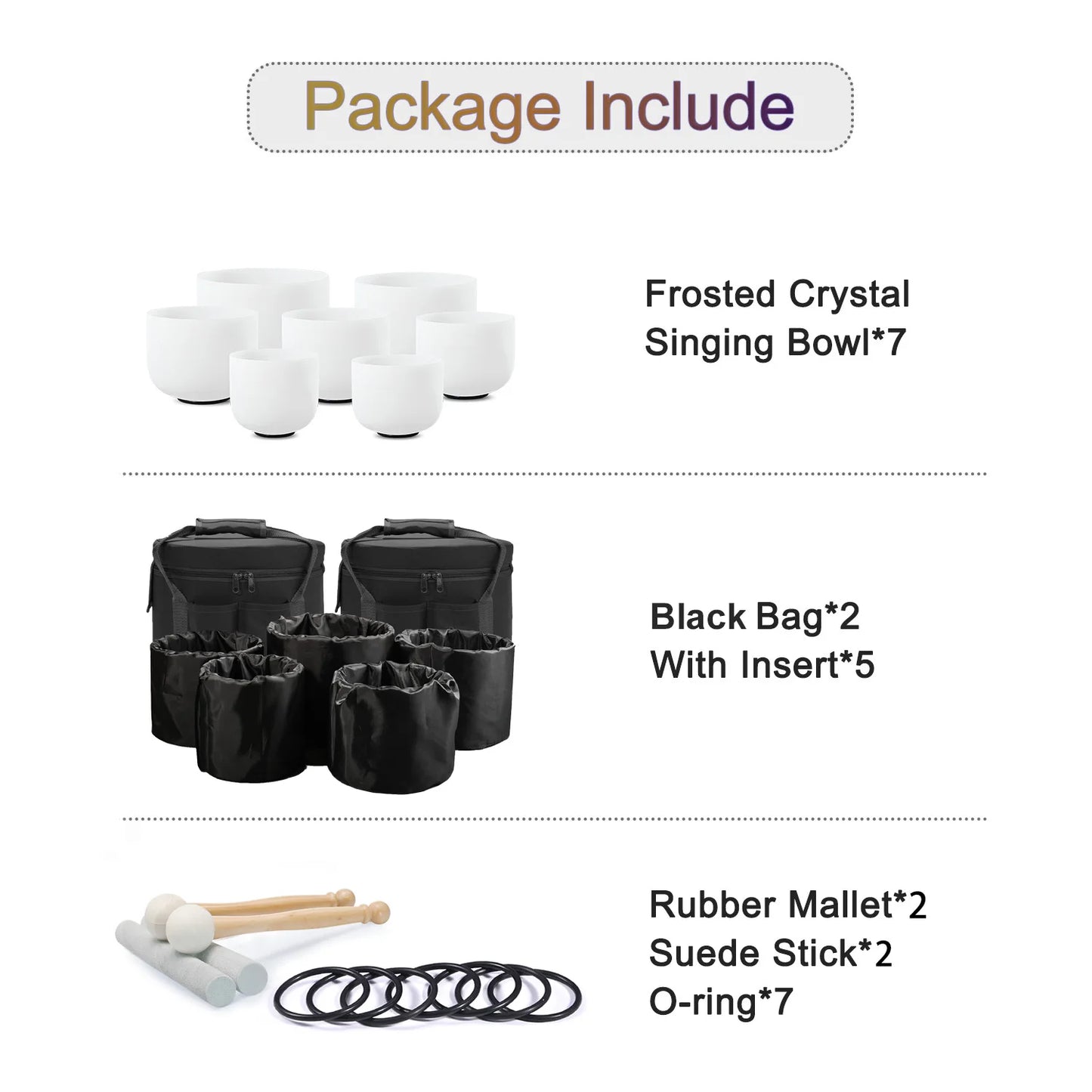 Classic crystal singing bowls in frosted glass. Free shipping and accessories.