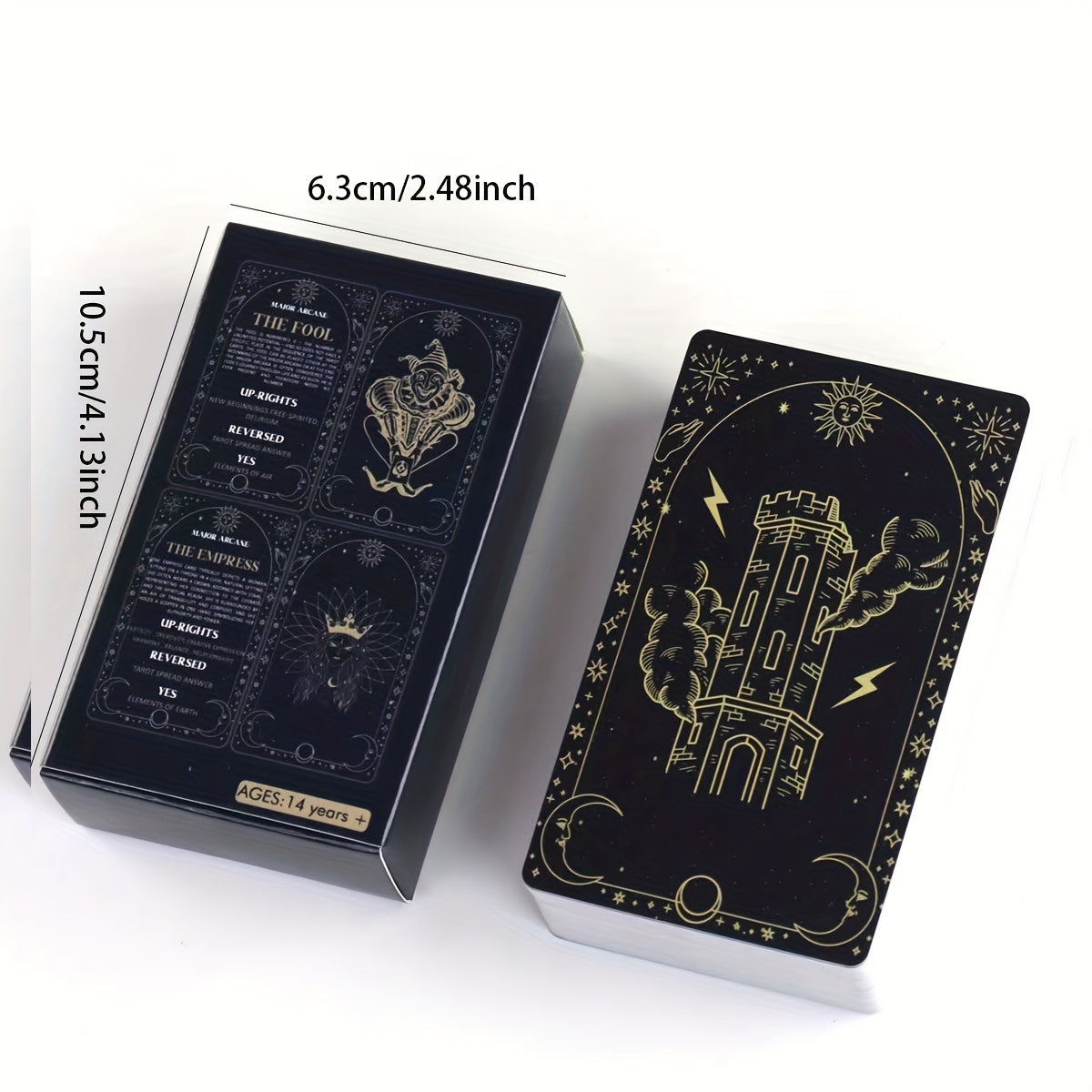 Tarot Meaning Cards – 78 dubbelsidiga kort med symboler och förklaringar