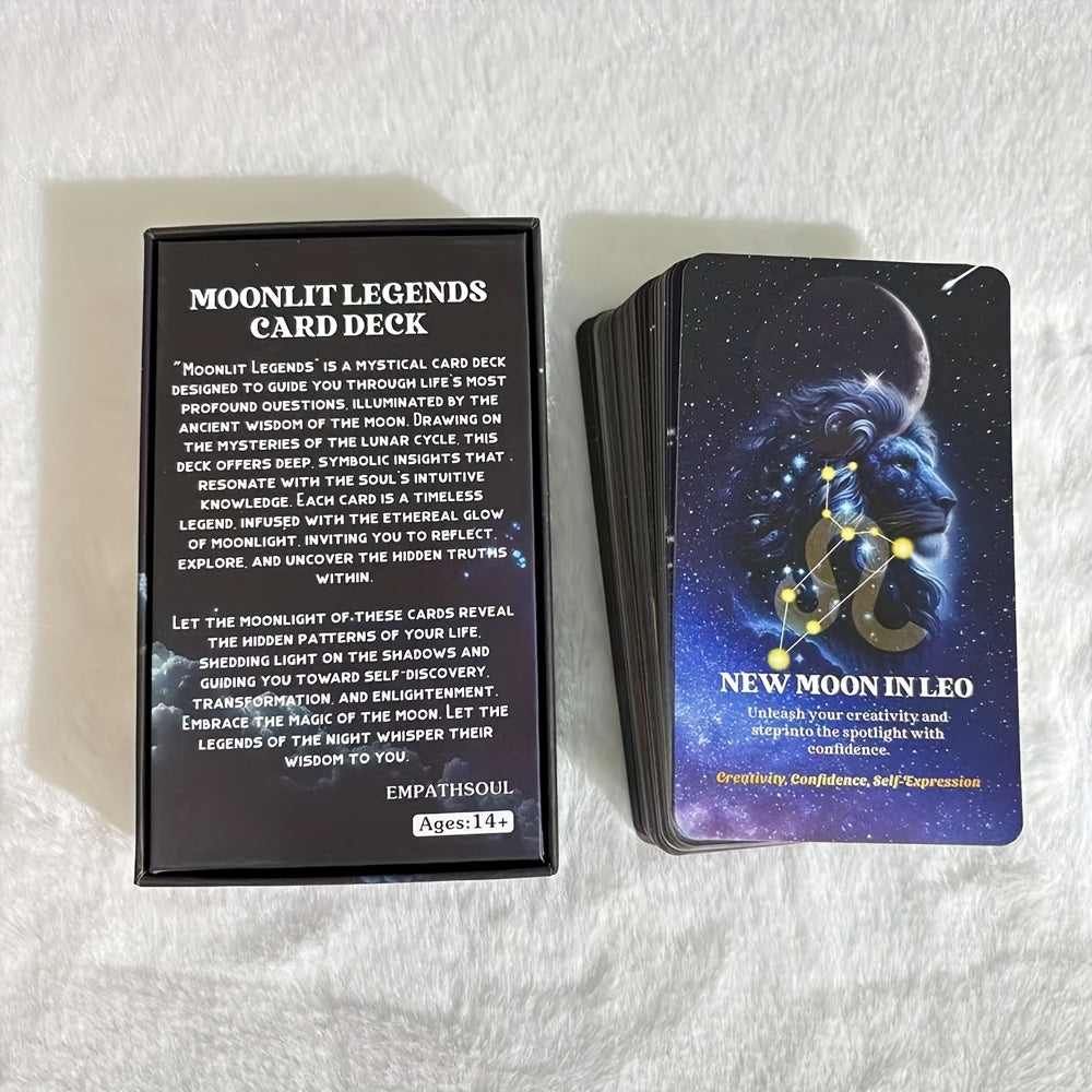 Moonlit Legends Oracle – visdom från månens faser | 12 x 7 cm