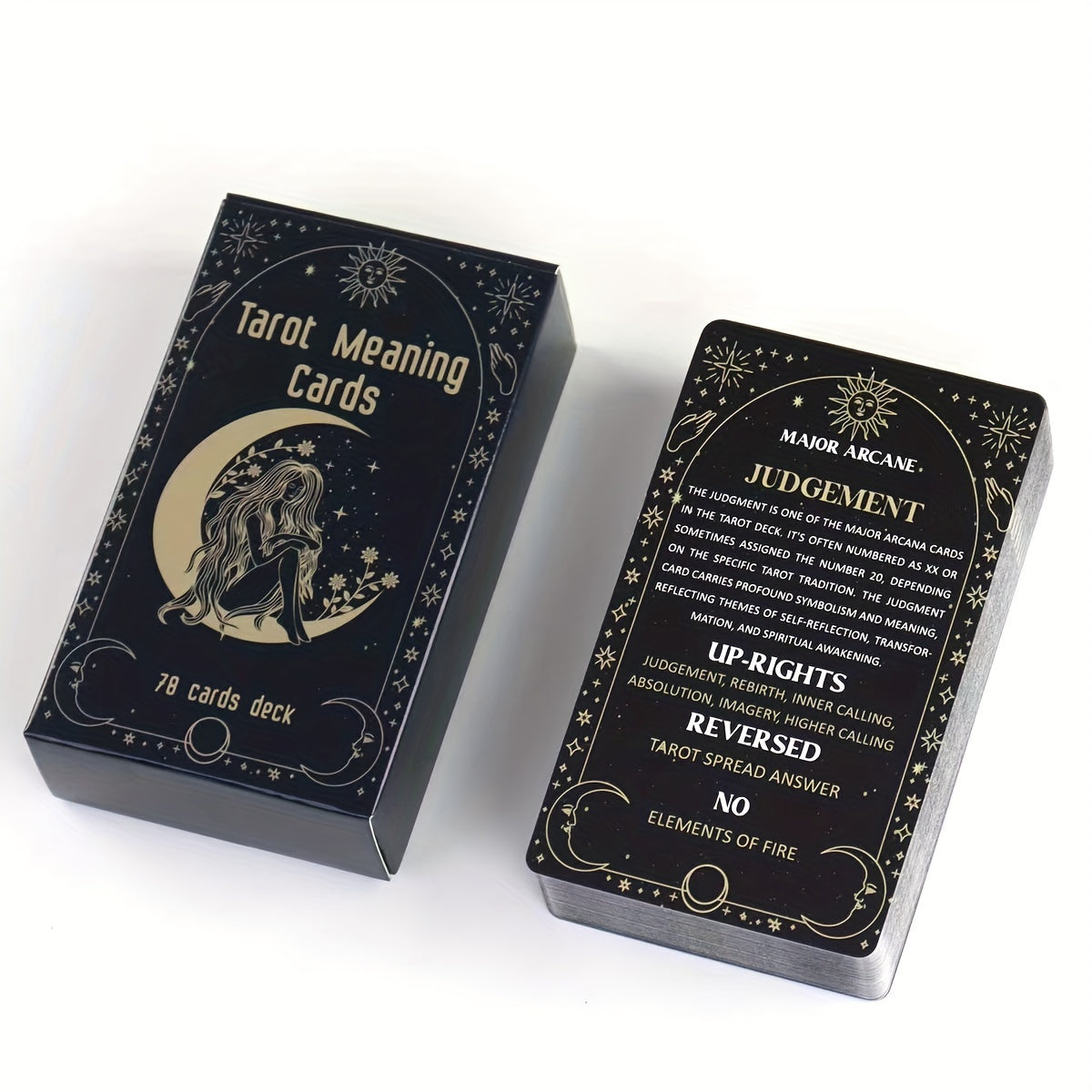 Tarot Meaning Cards – 78 dubbelsidiga kort med symboler och förklaringar