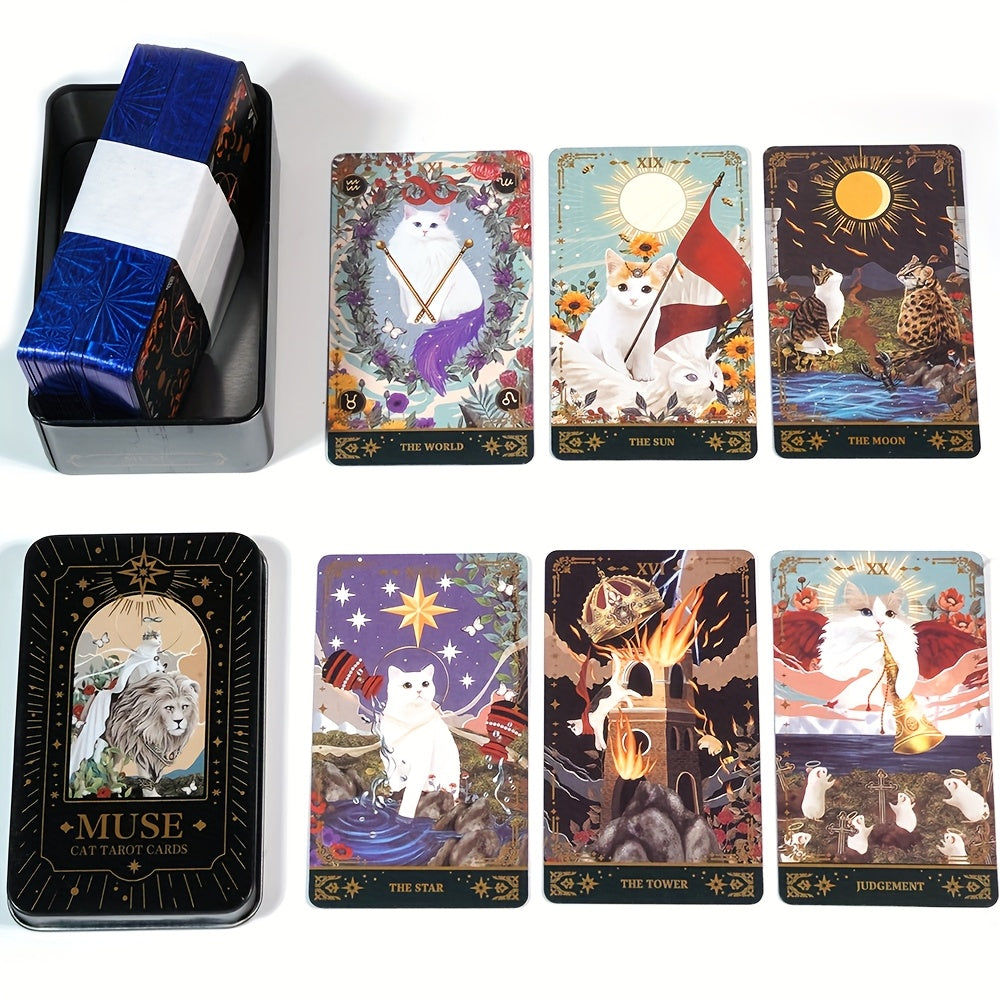 Muse Cat Tarot –  färgsprakande kattmagi | 11 x 6,3 cm