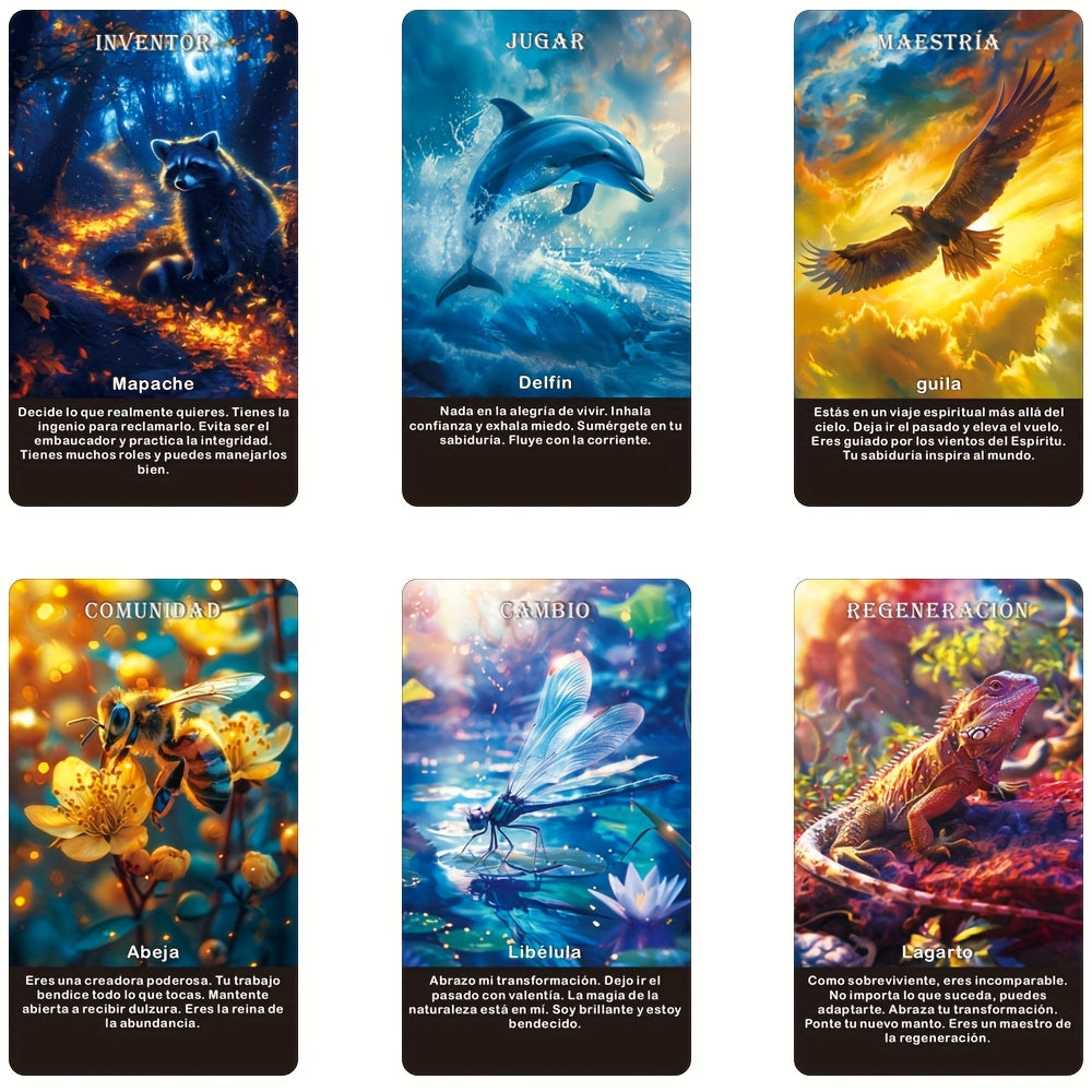 Spirit Animals Oracle Cards – orakelkort på spanska| 11,94 x 7,11 cm