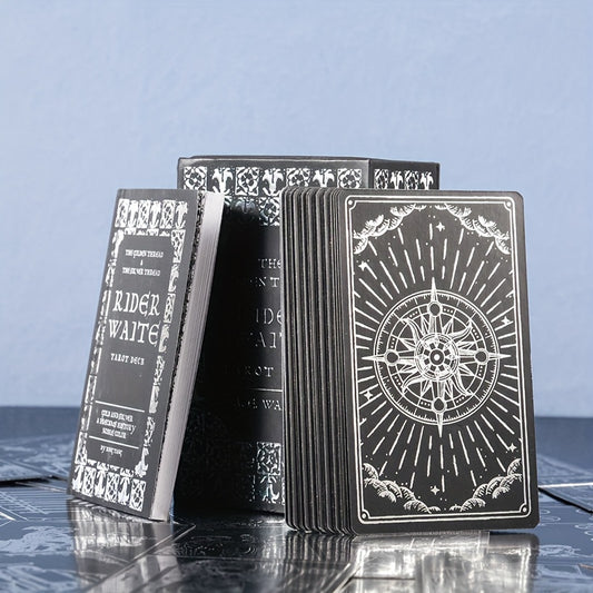 Rider-Waite svart och silver tarot – en klassiker i modern design | 13 x 8 cm