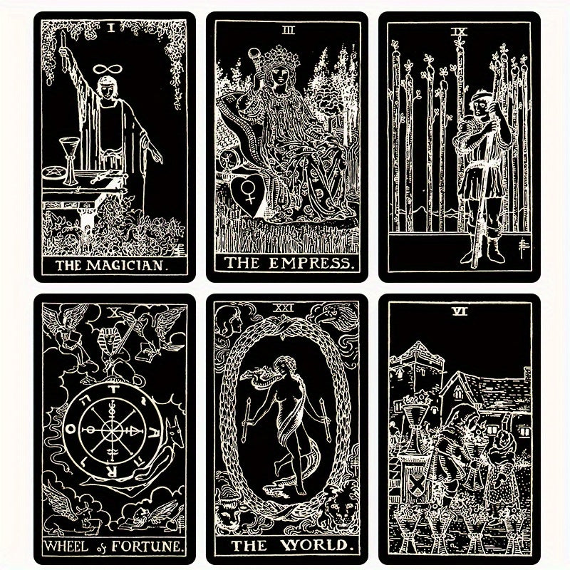 Rider-Waite svart och silver tarot – en klassiker i modern design | 13 x 8 cm