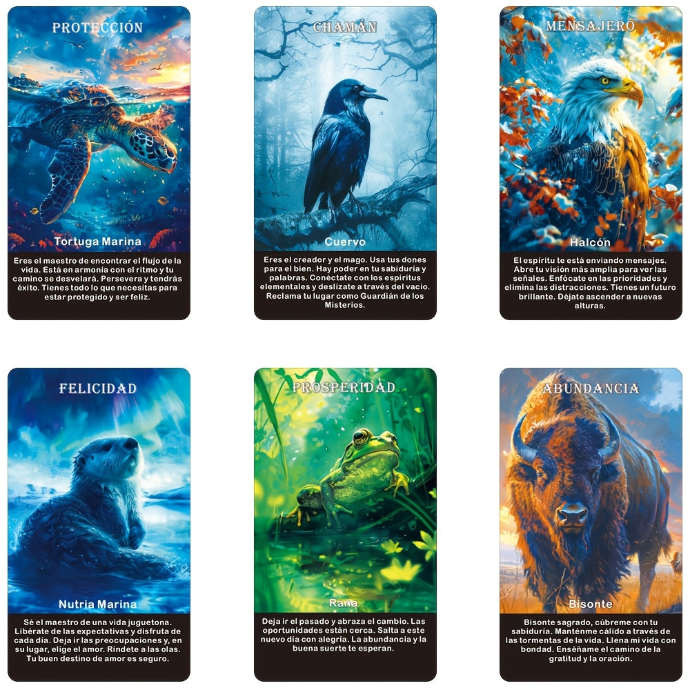 Spirit Animals Oracle Cards – orakelkort på spanska| 11,94 x 7,11 cm