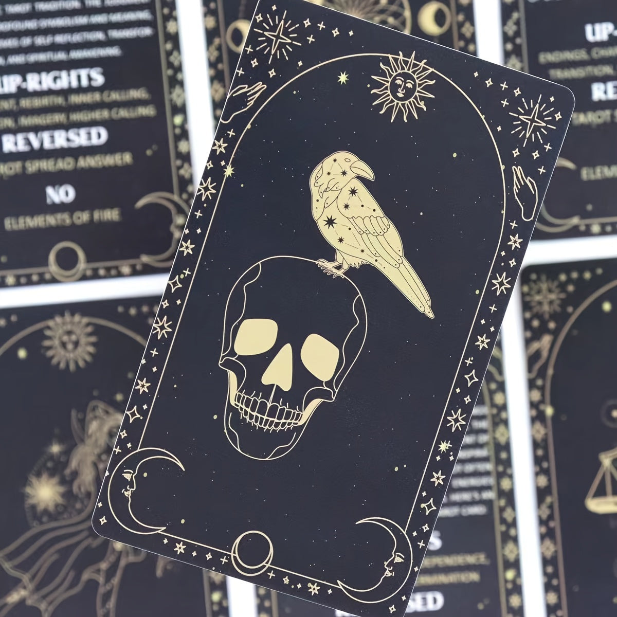 Tarot Meaning Cards – 78 dubbelsidiga kort med symboler och förklaringar