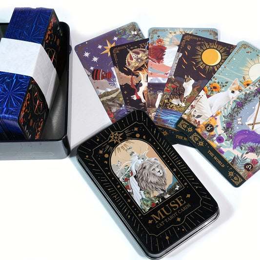 Muse Cat Tarot –  färgsprakande kattmagi | 11 x 6,3 cm
